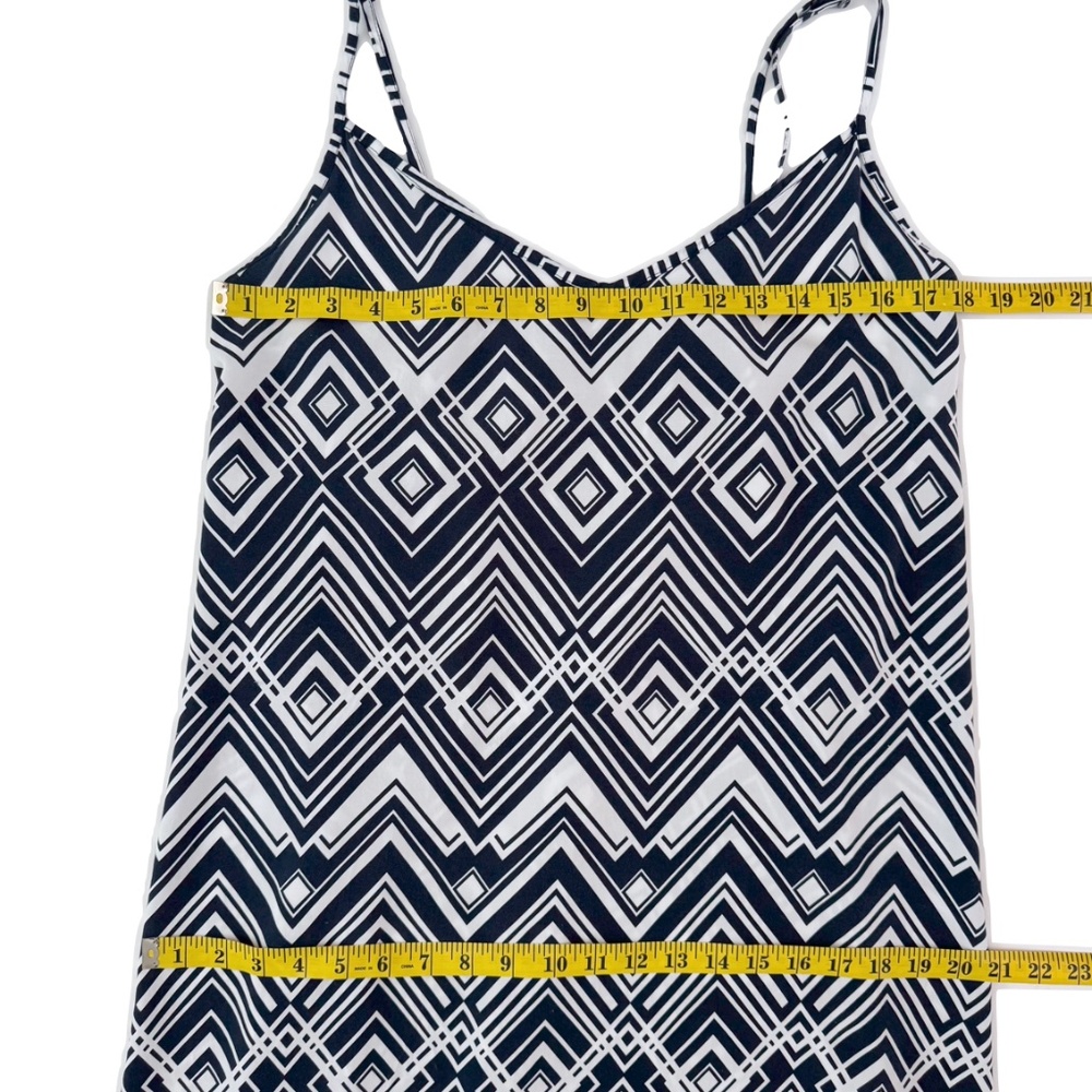 Gap Factory Hi-Low Maxi Dress 100% Rayon Navy Geo Print Size XL - Picture 9 of 12